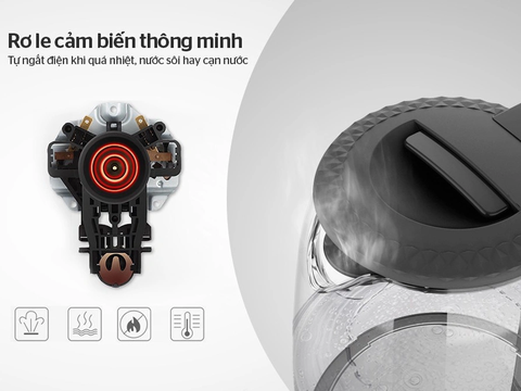 Ấm siêu tốc thủy tinh Sunhouse SHD1215B