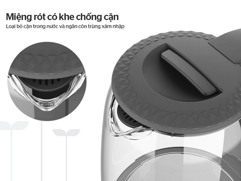 Ấm siêu tốc thủy tinh Sunhouse SHD1215B
