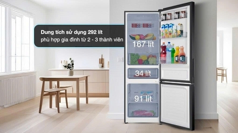 Tủ lạnh Aqua Inverter 292 lít AQR-B360MA(SLB)