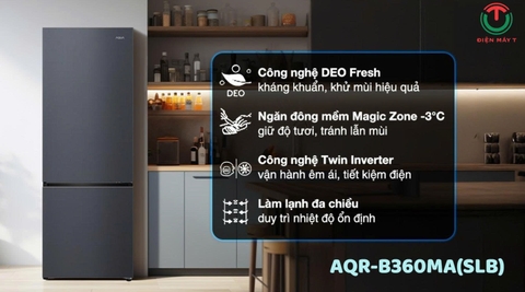 Tủ lạnh Aqua Inverter 292 lít AQR-B360MA(SLB)