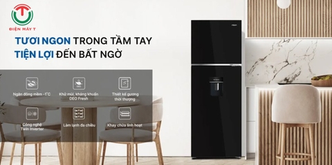 Tủ lạnh Aqua Inverter 298 lít AQR-T380FA(WGB)