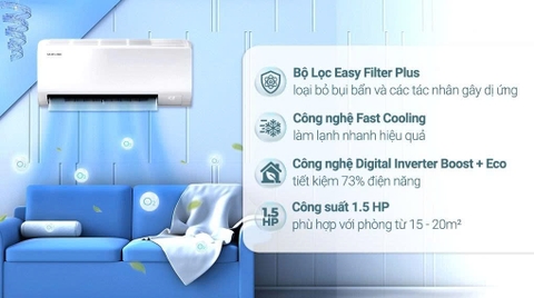 Máy Lạnh Samsung Inverter 1.5 Hp AR13DYHZAWKNSV