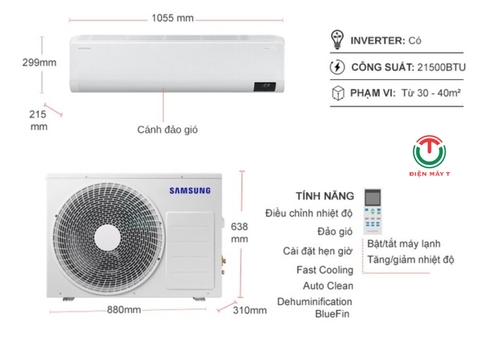 Máy lạnh Samsung Inverter 2.5 HP AR24CYFCAWKNSV