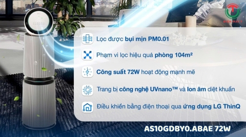 Máy lọc không khí LG PuriCare 360 Alpha Double 72W AS10GDBY0.ABAE