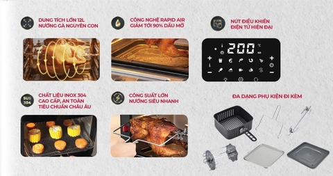 Nồi chiên không dầu Besico 12 lít BAF 12D