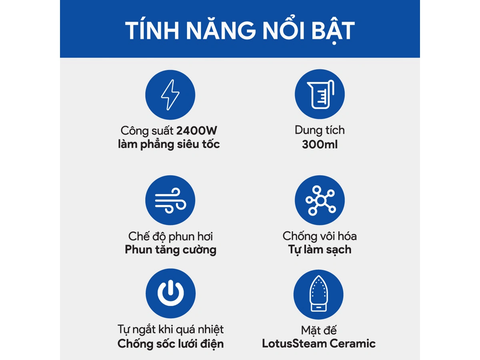 Bàn ủi hơi nước BlueStone SIB-3833 (300ml, 2.400W)