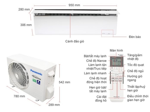 Máy lạnh Panasonic Inverter 1.5 HP CU/CS-VU12UKH-8