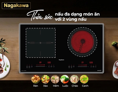 Bếp đôi điện từ hồng ngoại Nagakawa NK2F02MB
