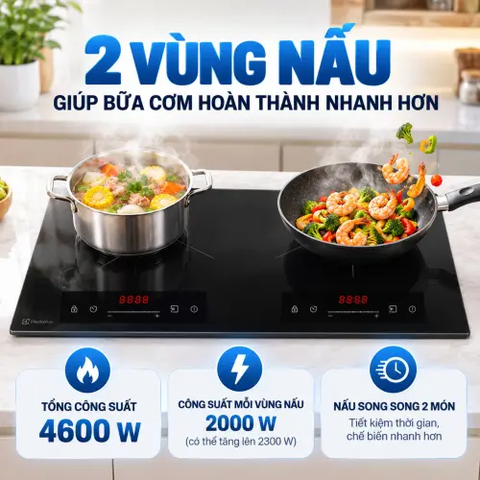Bếp từ đôi âm Electrolux ​EHI7276BF 4600W