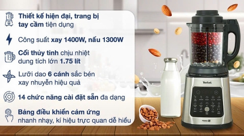 Máy làm sữa hạt sinh tố 1400W Tefal BL83SD66