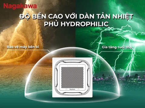 Máy lạnh âm trần Nagakawa Inverter 8 hướng thổi 23800btu NIT-C24R2U35