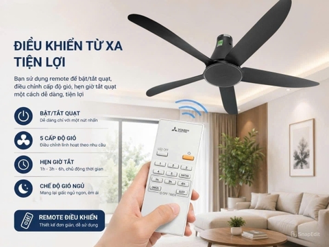 Quạt trần Mitsubishi 5 cánh C56-RA5