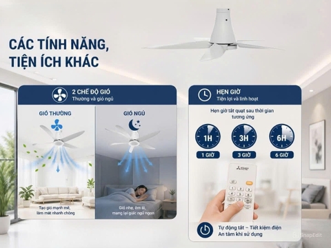 Quạt trần Mitsubishi 5 cánh C56-RA5