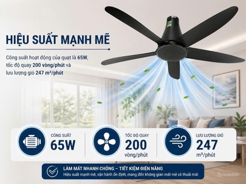 Quạt trần Mitsubishi 5 cánh C56-RA5