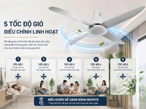 Quạt trần Mitsubishi 5 cánh C56-RA5
