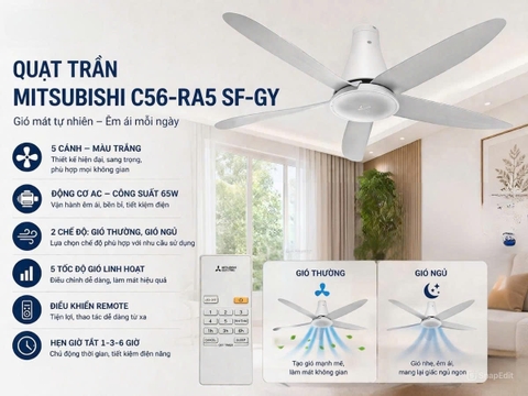 Quạt trần Mitsubishi 5 cánh C56-RA5