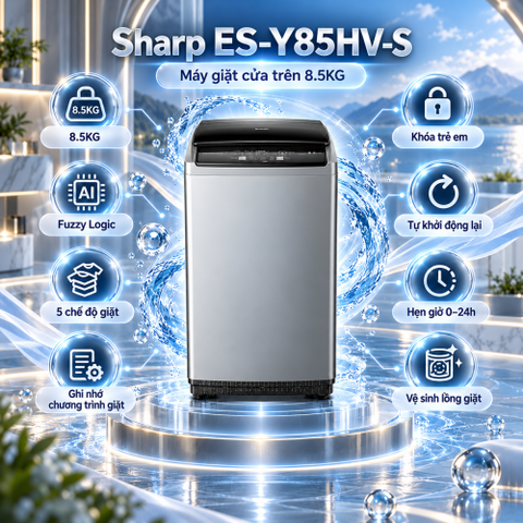Máy giặt Sharp 8,5Kg ES-Y85HV-S