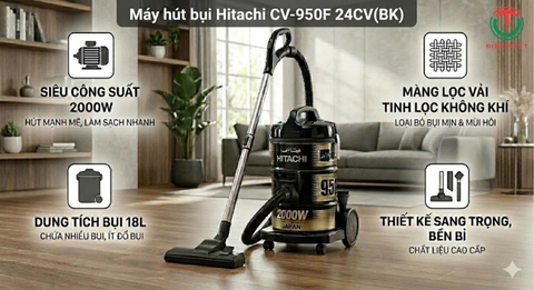 Máy hút bụi Hitachi CV-950F 24CV(BK) 2000W