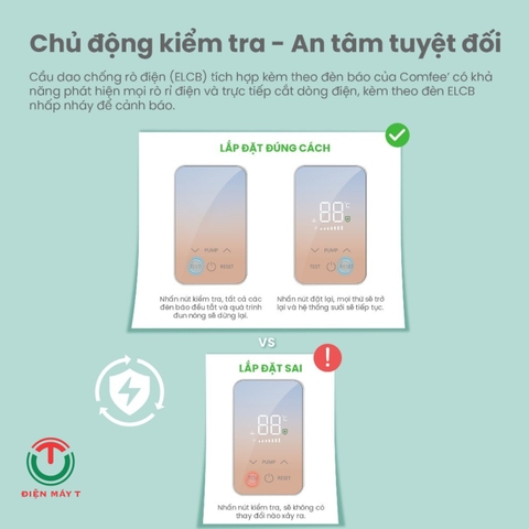 Máy tắm nước nóng trực tiếp COMFEE CWH-45EPGNVN(W)-CB _ Hàng chính hãng