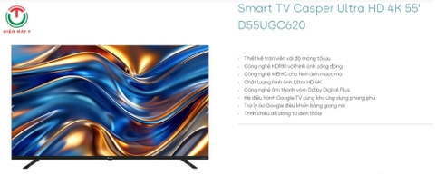 Google Tivi Casper 4K 55 inch D55UGC620