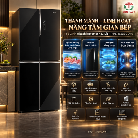 Tủ Lạnh Hitachi Inverter 422 Lít HR4N7462DSGBVN
