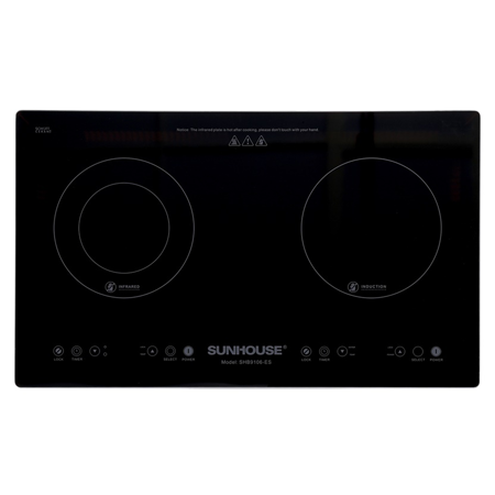 Bếp Đôi Điện Từ Hồng Ngoại SUNHOUSE SHB9106-ES