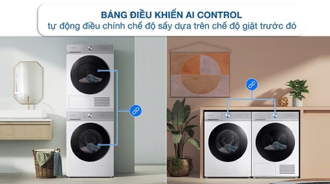 Máy sấy bơm nhiệt Samsung Bespoke AI 9 kg DV90BB9440GH/SV