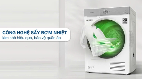 Máy sấy bơm nhiệt Samsung Bespoke AI 9 kg DV90BB9440GH/SV