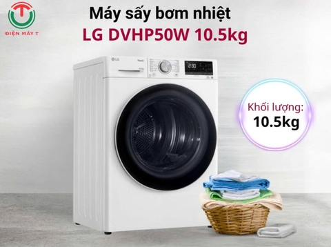 Máy Sấy Bơm Nhiệt LG Inverter 10.5 Kg DVHP50W