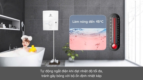 Máy nước nóng trực tiếp Ariston 4500W AURES EASY 4.5 P _ Có bơm