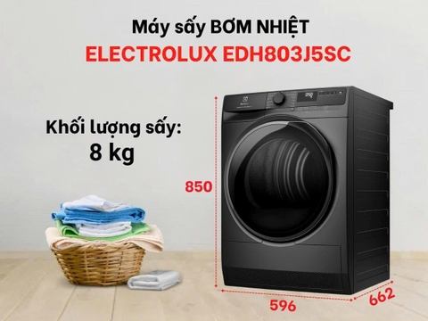 Máy sấy bơm nhiệt Electrolux UltimateCare 8 kg EDH803J5SC