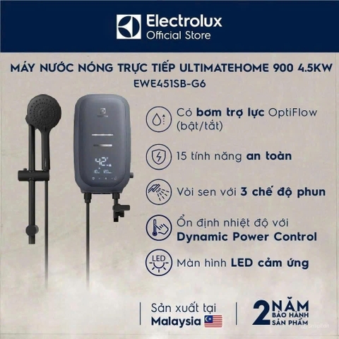 Máy nước nóng trực tiếp Electrolux 4500W EWE451SB-G6