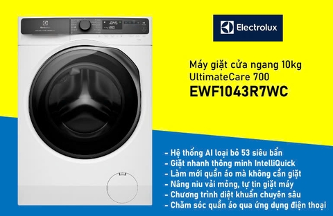 Máy giặt Electrolux UltimateCare 700 Inverter 10 kg EWF1043R7WC [Mới 2024]