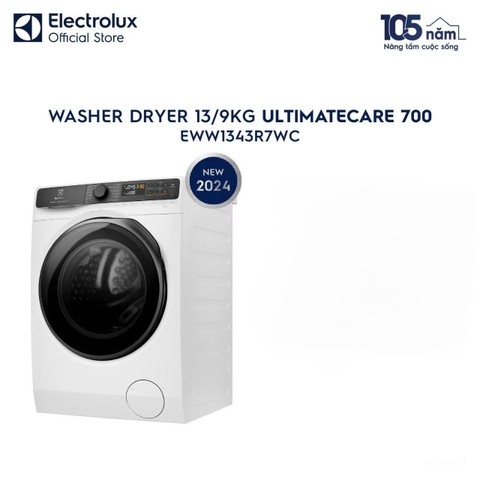 Máy giặt sấy Electrolux UltimateCare 700 Inverter giặt 13 Kg, sấy 9 kg EWW1343R7WC