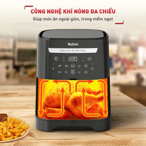 Nồi chiên không dầu Tefal 2in1 Easy Fry & Grill 6.5L XXL EY801815 _ Hàng chính hãng