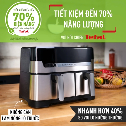 Nồi chiên không dầu 2 ngăn Tefal EY905D10