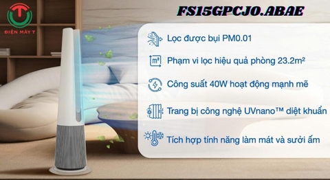 Máy lọc không khí LG PuriCare AeroTower FS15GPCJ0.ABAE - 40W