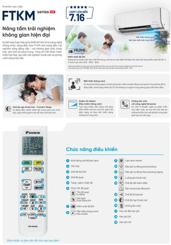 Máy lạnh Daikin Inverter 3 hp FTKM71AVMV [ Mới ]