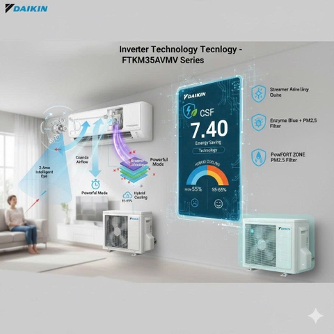 Máy lạnh Daikin Inverter 1.5hp FTKM35AVMV [ Mới ]