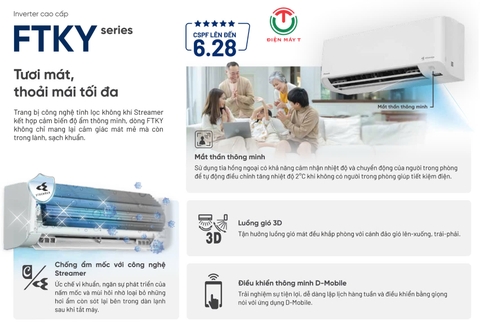 Máy lạnh Daikin inverter 1.5 Hp FTKY35ZVMV [2025]