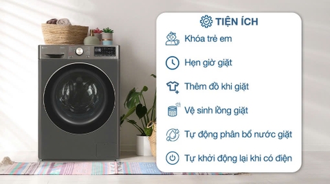 Máy giặt sấy LG AI DD Inverter FV1414H3BA - Giặt 14 kg - Sấy 8 kg