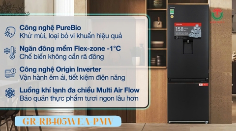Tủ lạnh Toshiba Inverter 321 lít GR-RB405WEA-PMV(06)-MG