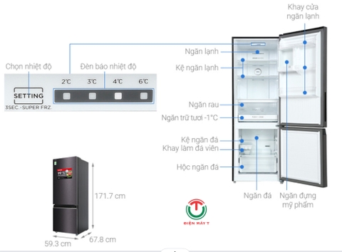 Tủ lạnh Toshiba Inverter 325 lít GR-RB410WE-PMV(37)-SG