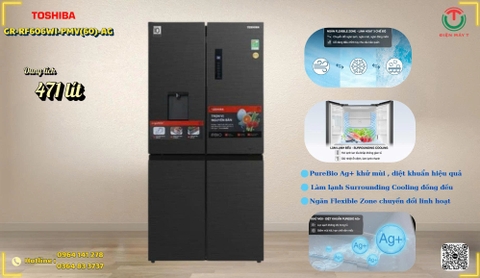 Tủ lạnh Toshiba Inverter 471 lít Multi Door GR-RF606WI-PMV(60)-AG [ Mới ]