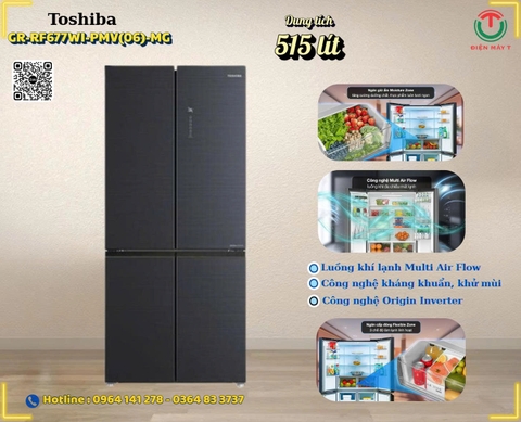 Tủ lạnh Toshiba Inverter 515 lít Multi Door GR-RF677WI-PMV(06)-MG