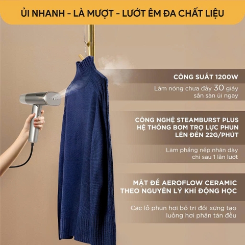 Bàn Ủi Hơi Nước Cầm Tay BlueStone 1200W GSB-4018