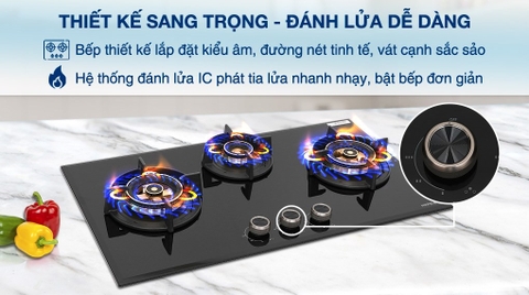 Bếp ga âm 3 vùng nấu Hafele HC-G783B
