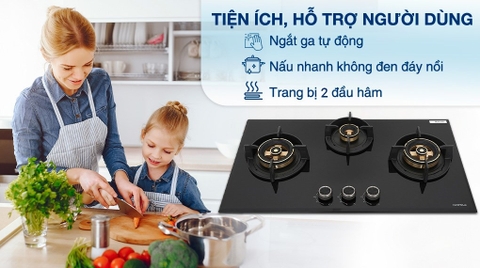 Bếp ga âm 3 vùng nấu Hafele HC-G783B