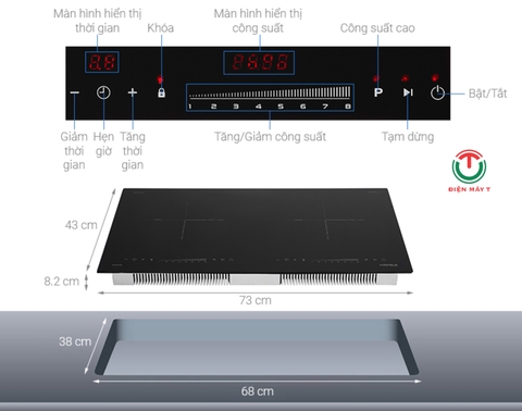 Bếp Từ Âm 2 Vùng Nấu Hafele HC-I2732A