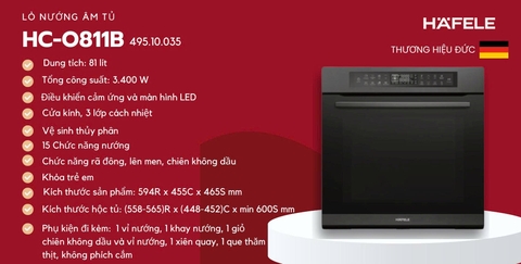 Lò Nướng Âm Tủ HC-O811B Hafele 495.10.035